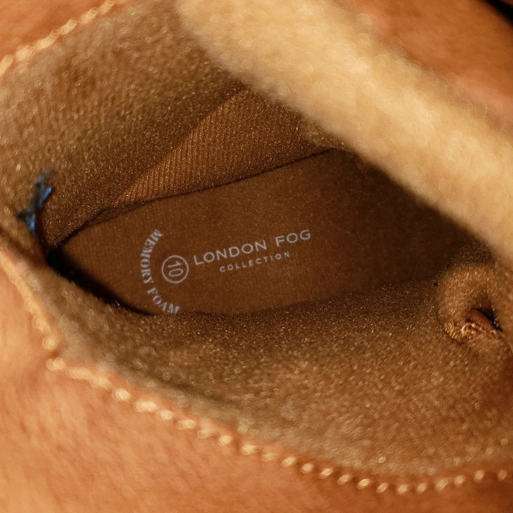 London‎ Fog Men’s Duck Boots Size 10M – Cognac Brown Waterproof Memory Foam